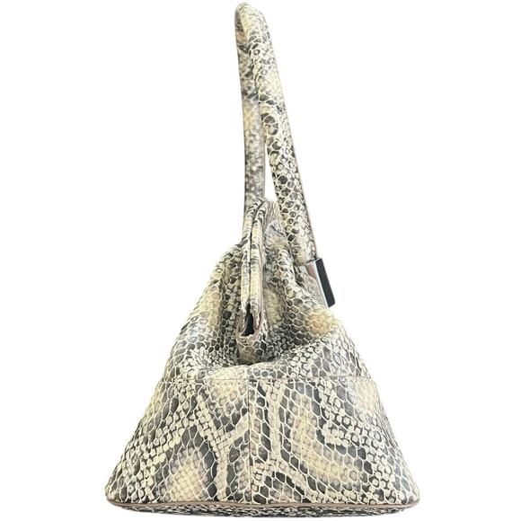 Louise Et Cie | Bubble Snake Embossed Leather Framed Mini Bag | Toasted Almond - Picture 3 of 12